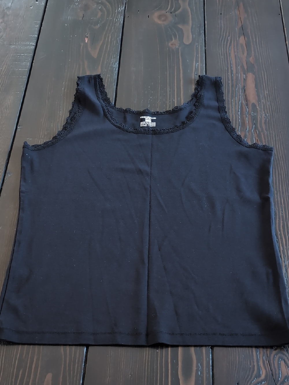 Jones New York Sport Black Lace-Trim Tank